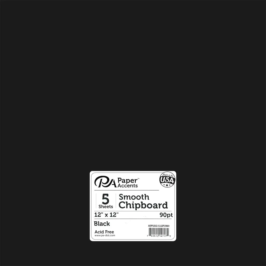 Paper Accents 90 Pt Smooth Chipboard Black – Everything Mixed Media